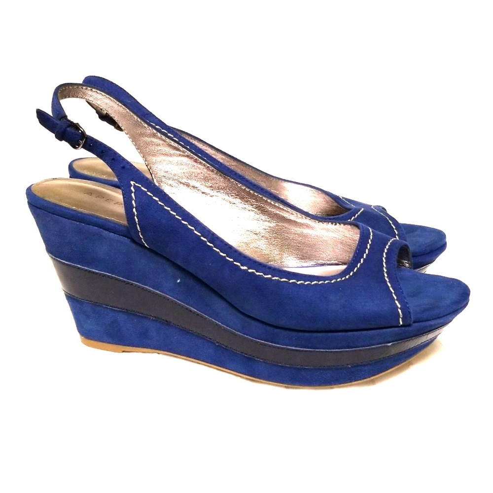 Apepazza Blue Suede Wedges Platform